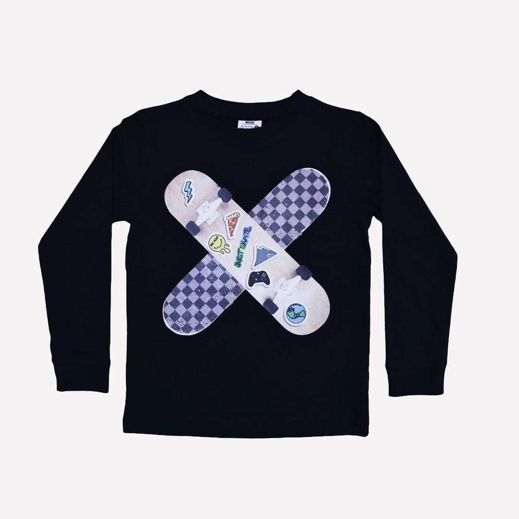 Cross Boards Black Jersey Tee - Meems