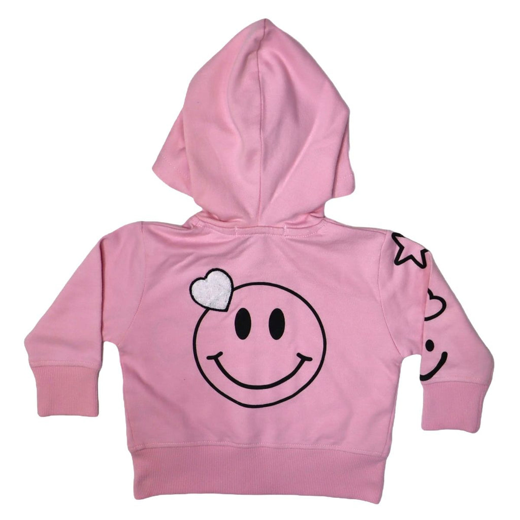 Chenille Heart Patch Zip Hoodie - Meems