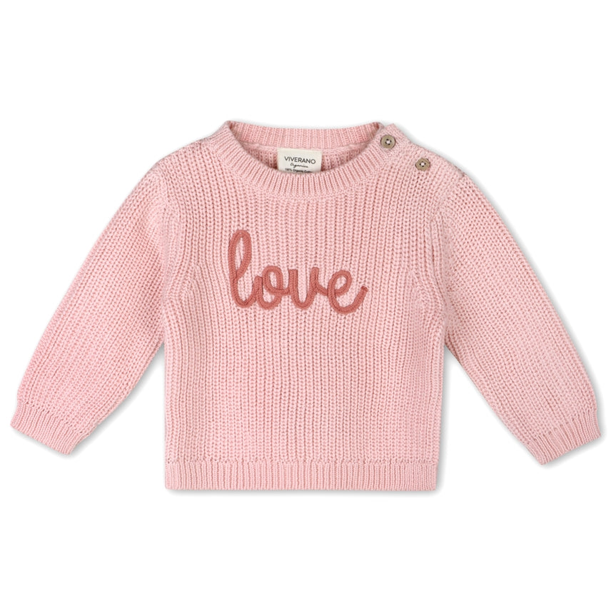 Love Embroidered Organic Knit Sweater - Meems