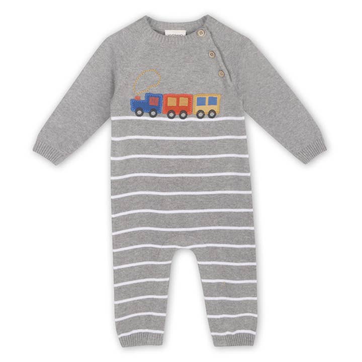 Train Applique Organic Knit Jumpsuit - Meems