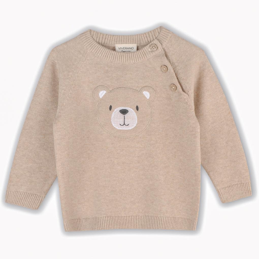 Teddy Bear Applique Organic Sweater - Meems