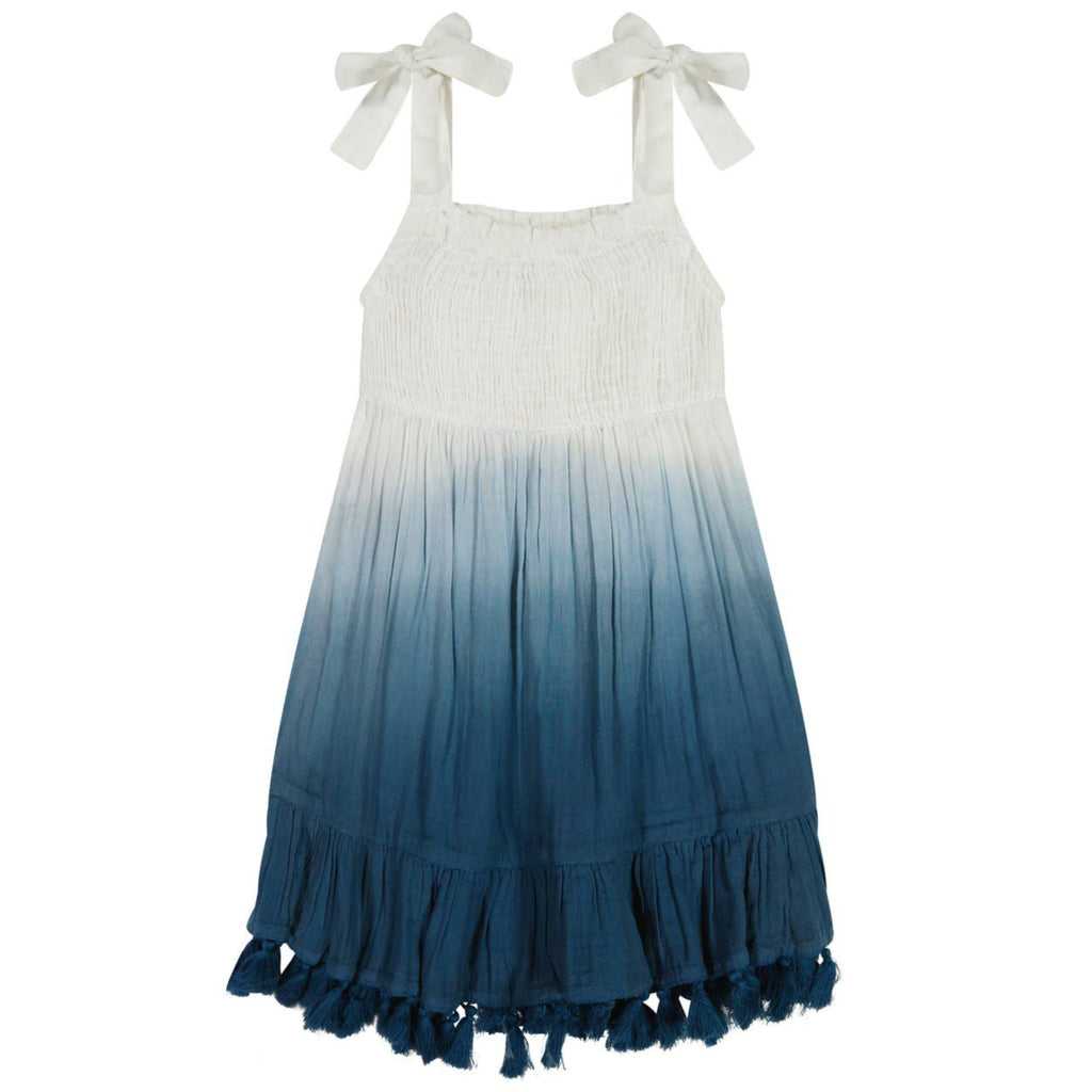 Blue Ombre Maya Shoulder Tie Sundress - Meems